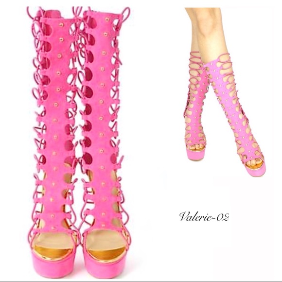 Women’s open toe knee high Stiletto sandals - Picture 6 of 7